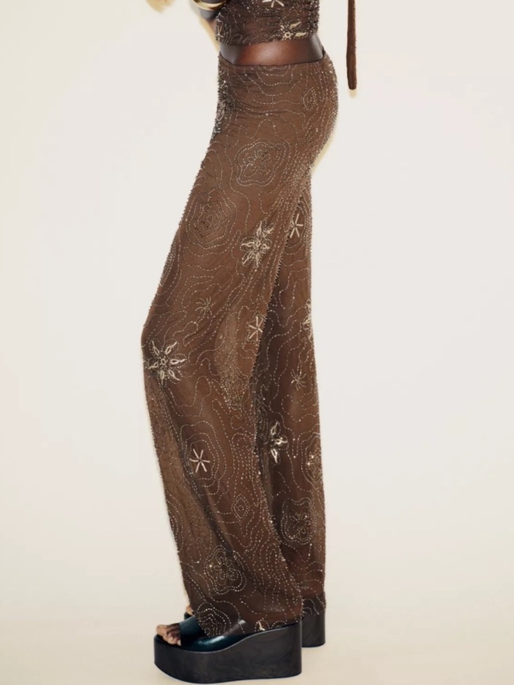 ZARA BEADED SEQUIN PANTS - Picture 8 of 15